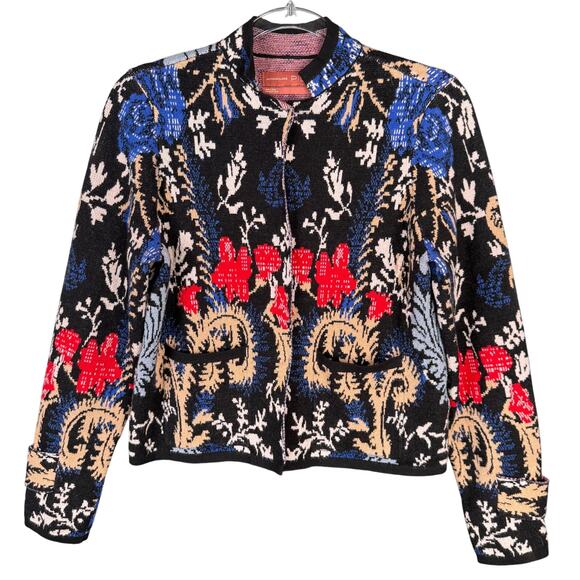 ANTHROPOLOGIE PILCRO Debra Floral Tapestry Cardigan Sweater Jacket XS  Boho Chic - Picture 1 of 11